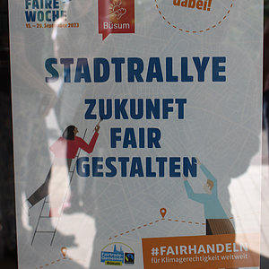 Plakat Stadtrallye zur Fairen Woche 2023